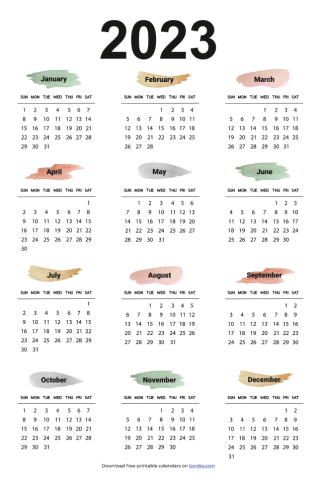 Free Printable Calendar 2023 Sunday