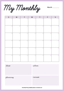 Printable Monthly Planner Templates | Download For Free in PDF