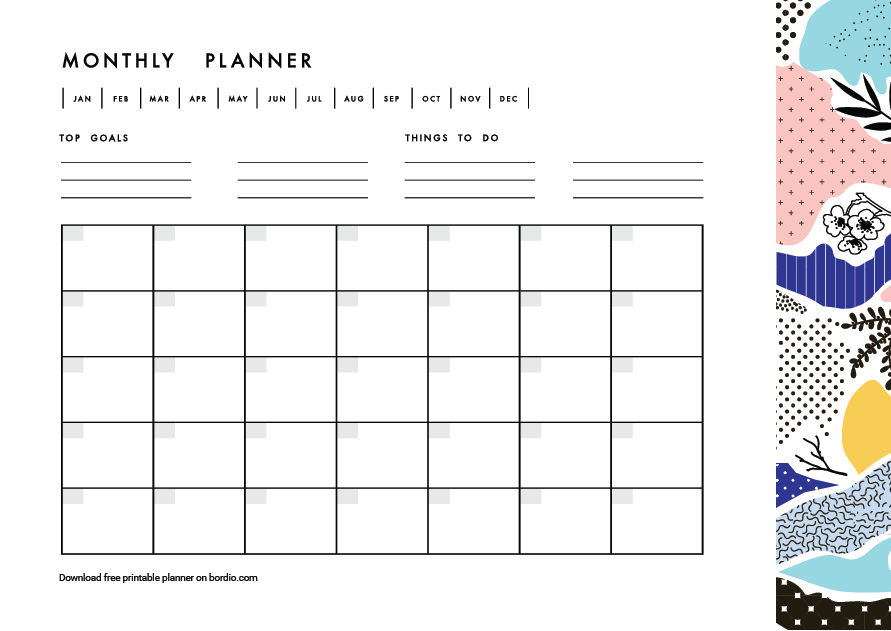 Printable Monthly Planner Templates | Download For Free in PDF