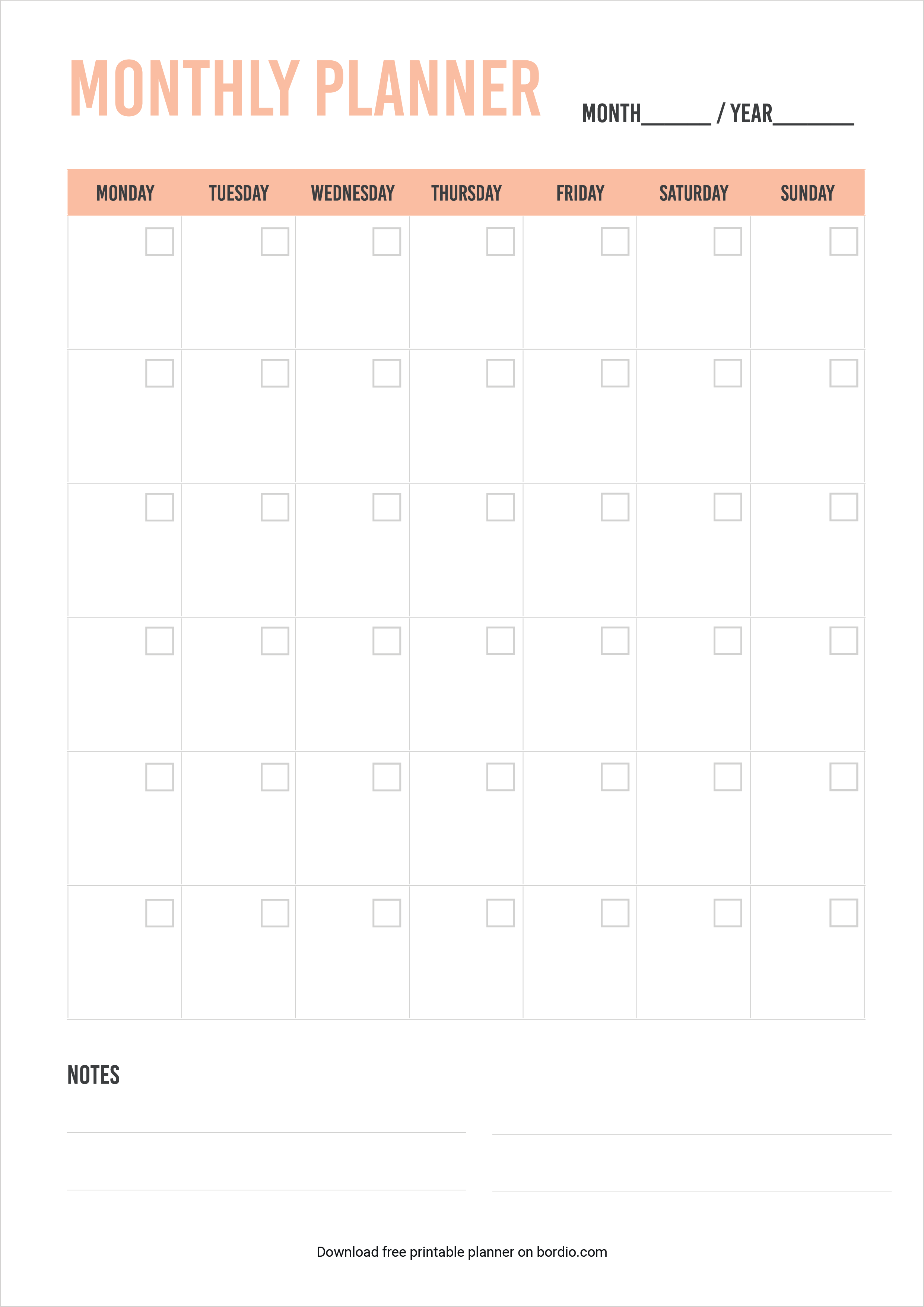 Printable Monthly Planer Printable Monthly Planer