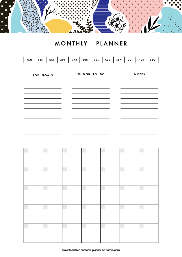 Printable Monthly Planner Templates | Download For Free in PDF