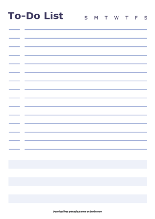 Printable to do list daily template