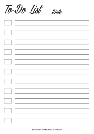 Printable to-do list templates