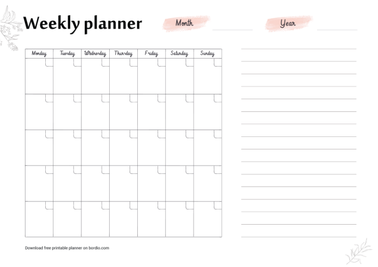 12 Printable Weekly Planner Templates - Free Download in PDF