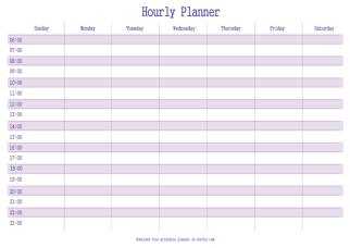 8 Hourly Planner Printable Templates - Download in PDF for Free