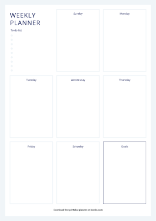 Free Weekly Planner Template Download