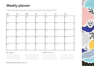 Horizontal Weekly Planner Template