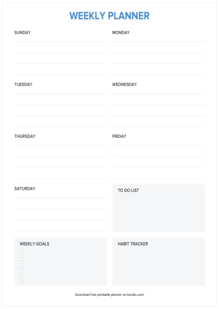 Minimalist Weekly Planner Template