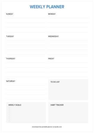 12 Printable Weekly Planner Templates - Free Download in PDF