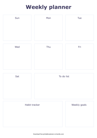 Minimalist Weekly Planner Template For Print