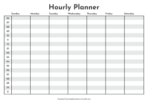 8 Hourly Planner Printable Templates - Download in PDF for Free