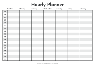 Printable Hourly Planner Weeks