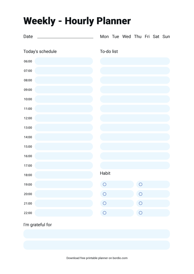 8 Printable Weekly Calendar Templates in PDF - Download for Free