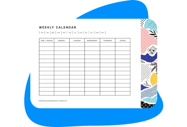 Printable weekly calendar