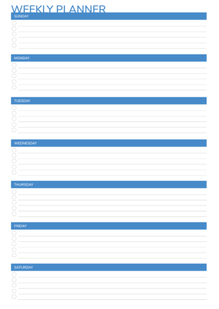 Vertical Weekly Planner Template For Print