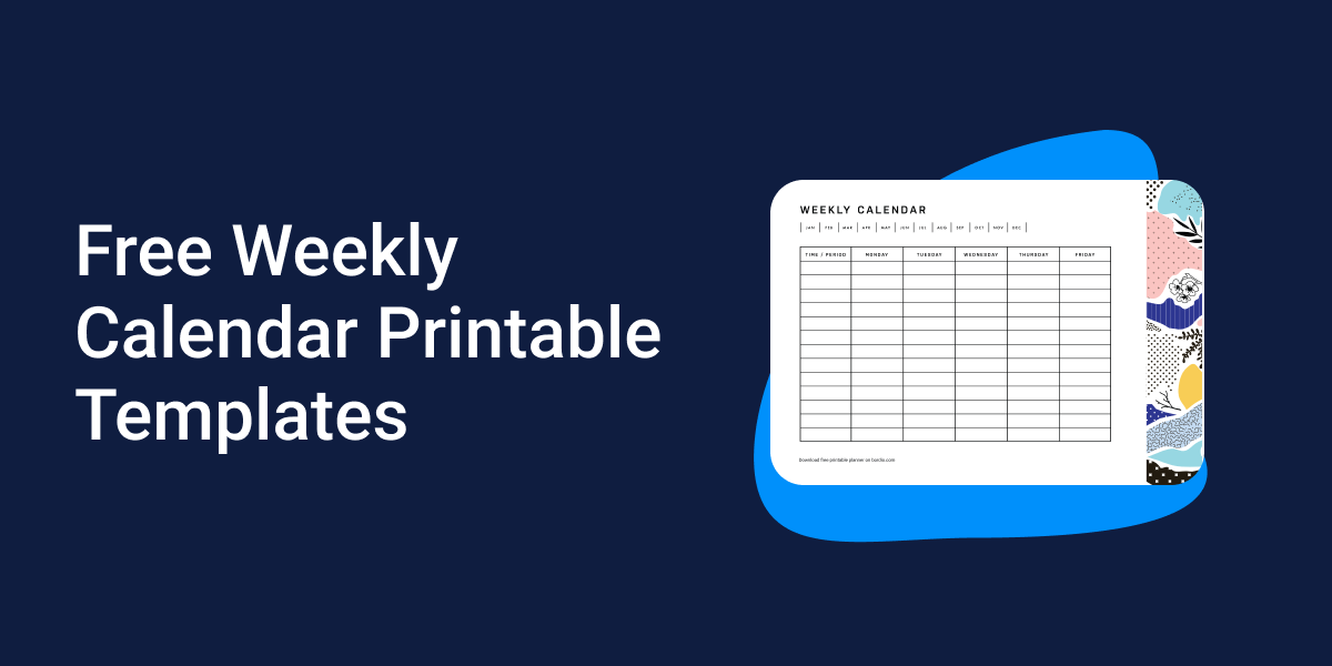 8 Printable Weekly Calendar Templates In PDF Download For Free