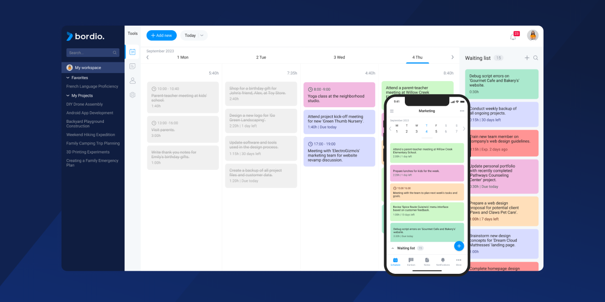 Online Time Planner App Plan Your Time in Bordio