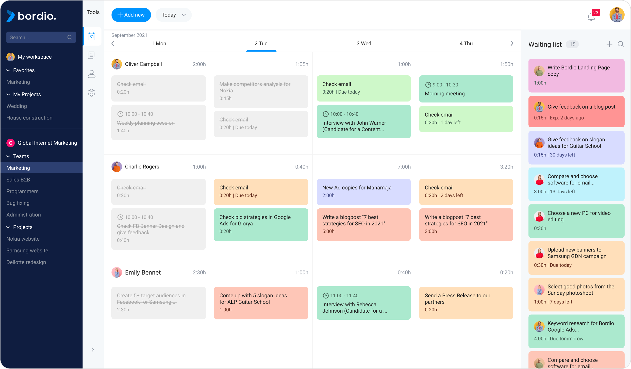 Best project management tools: Bordio