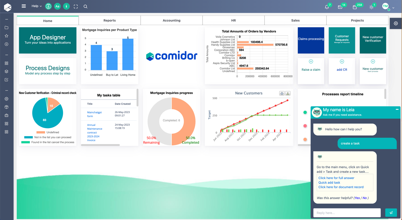 Comidor interface