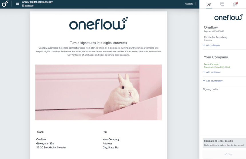 Oneflow best document management software