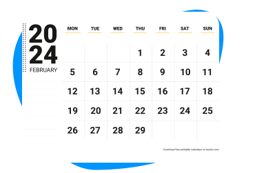 February 2024 printable calendar thumb