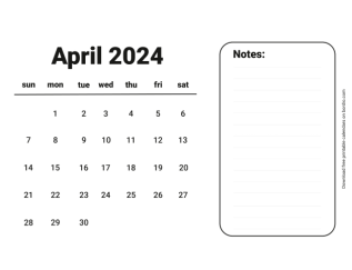 Handy calendar april 2024 from sunday preview