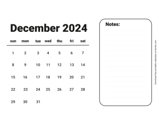 Handy calendar december 2024 from sunday preview
