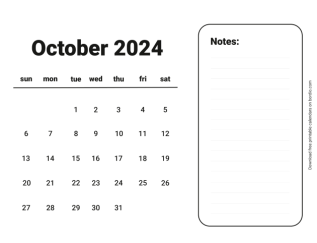 Handy calendar october 2024 from sunday preview