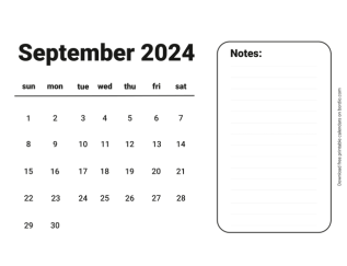 Handy calendar september 2024 from sunday preview