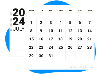 July 2024 printable calendars