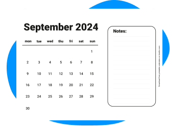 September 2024 printable calendars