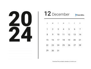 Usefull printable calendar december 2024 from sunday preview