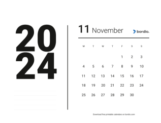 Usefull printable calendar november 2024 from monday preview