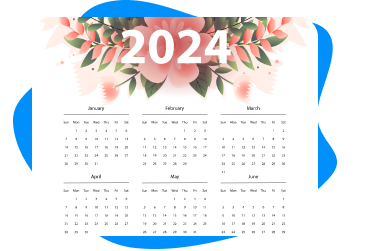 Printable Yearly 2024 calendar in pdf