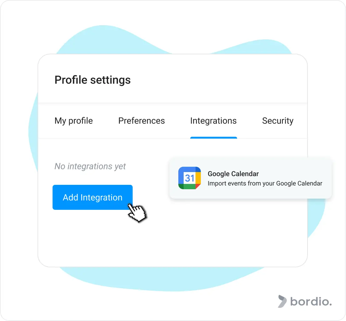 profile settings Bordio