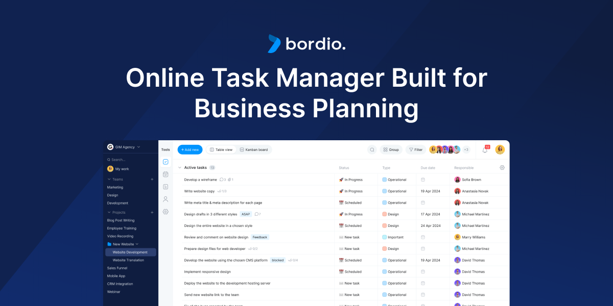 Online Task Manager Built for Business Planning