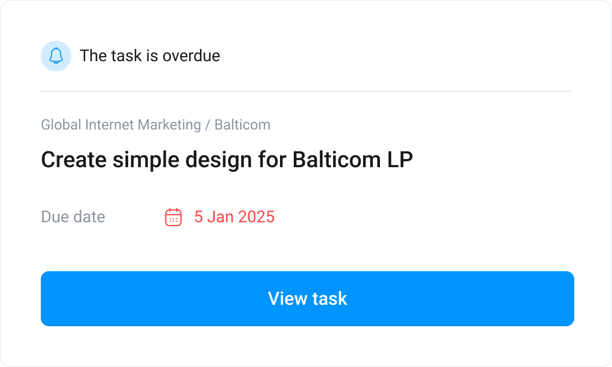 Task overdue notification