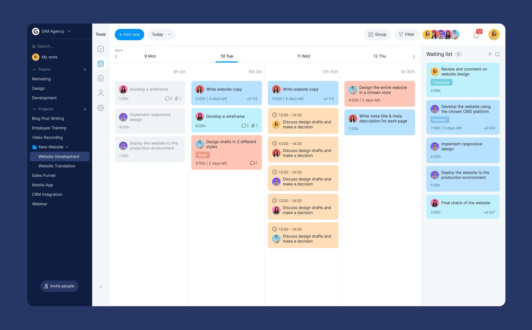 kanban-calendar-table view-bordio