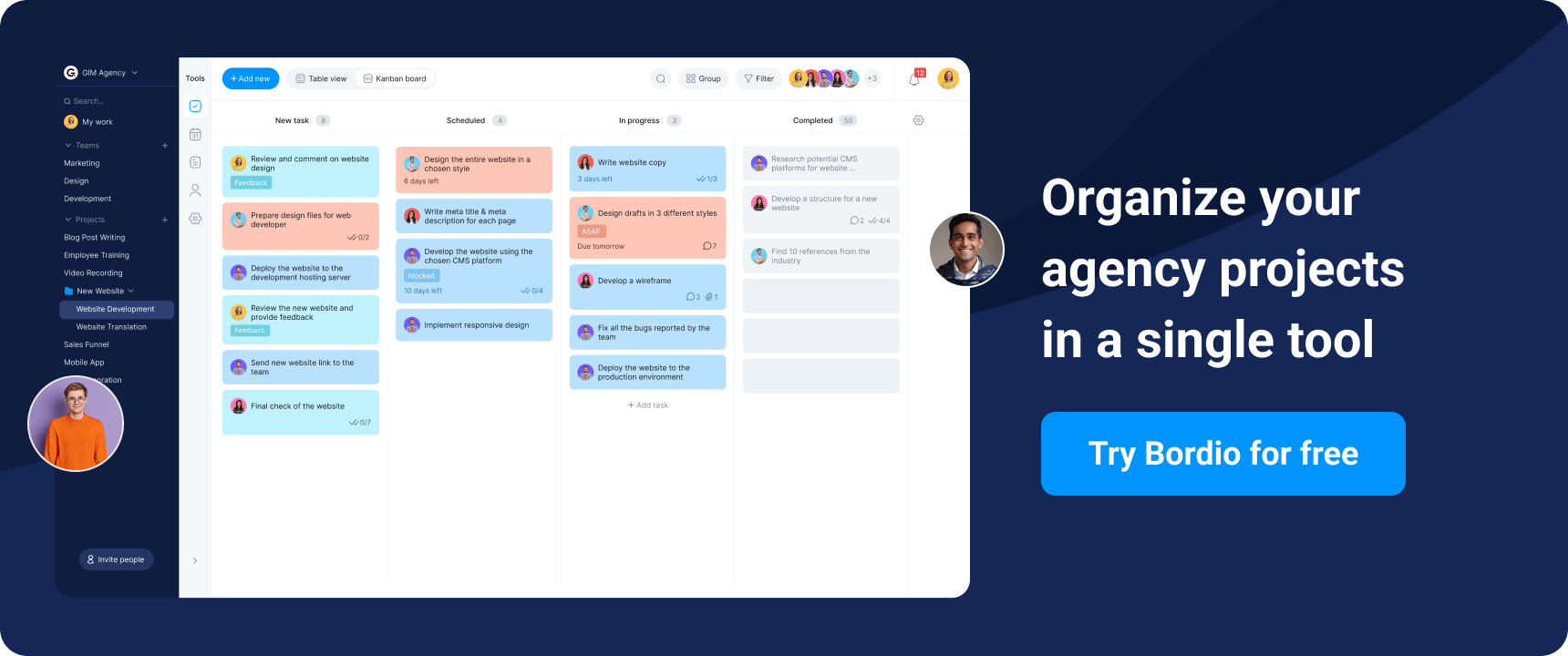 Organize agency projects